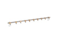 Wenko Barra con 10 ganci Premium Bambù Argento opaco Marrone larghezza 80 cm