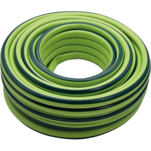 Tubo da giardino Cord Standard verde arrotolato, 25 m di lunghezza, 19 mm di diametro.