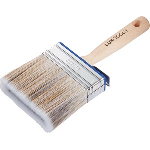 Pennello piatto LUX per impregnante, 100x30mm, con serbatoio colore. Pennello per vernici impregnanti con manico in legno.