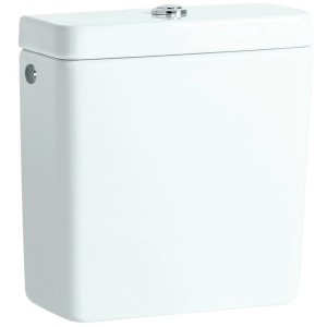 Réservoir de chasse d'eau Laufen Moderna blanc avec double chasse pour montage apparent.