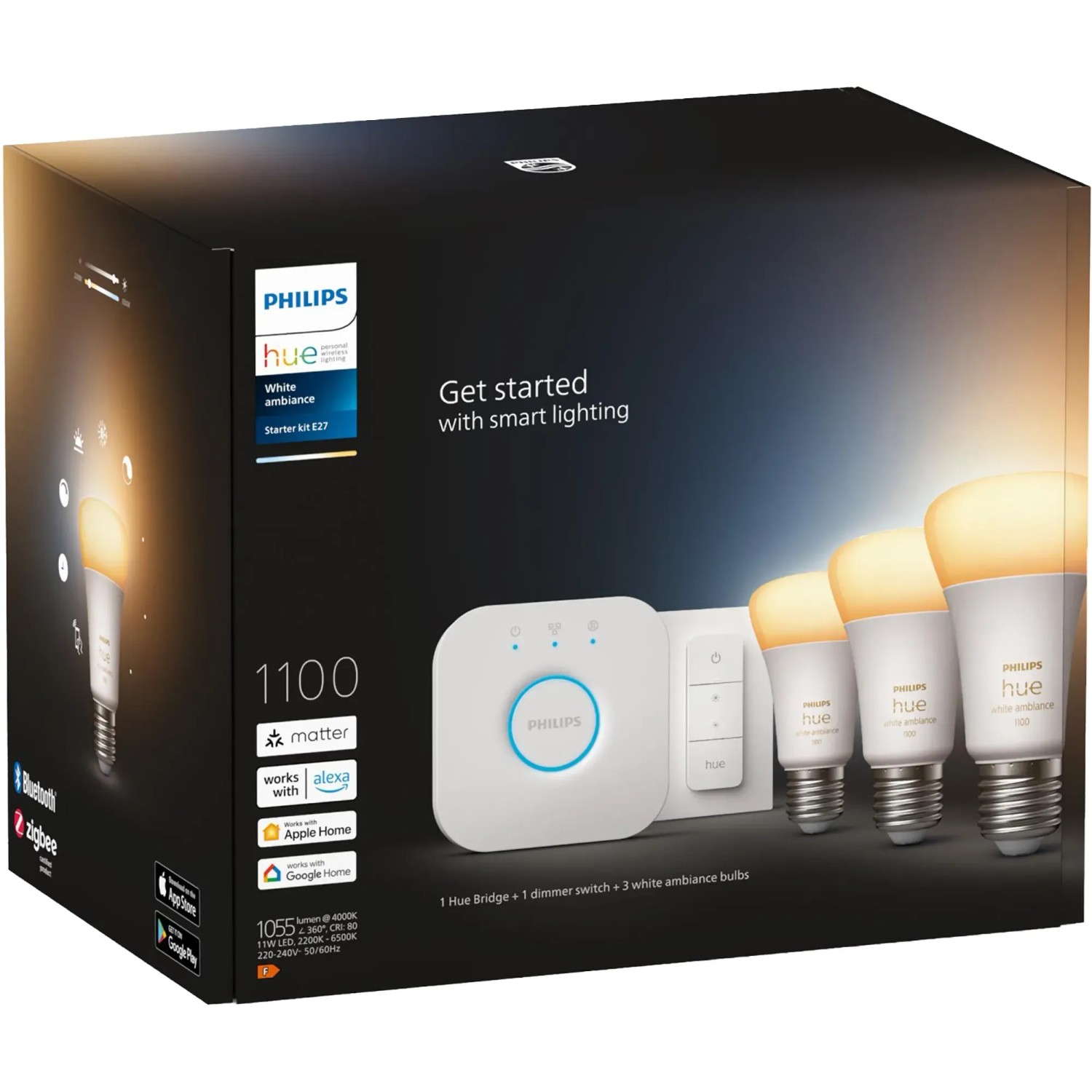A sleek and compact Philips Hue Bridge, designed to enhance your smart