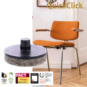 Wagner QuickClick Patins de rechange Ultrasoft, marron, jeu de 8 pièces, pour meubles et sols délicats.