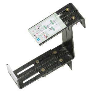 Support réglable pour jardinière de balcon OBI anthracite pour jardinières de 14 à 22 cm de profondeur.