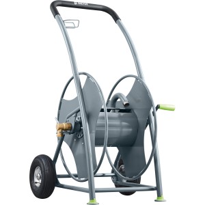 Avvolgitubo Geka plus P80 in acciaio verniciato a polvere con pneumatici.