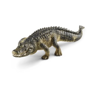 Figurine d'alligator Schleich détaillée, peinte à la main, cadeau idéal pour les enfants et les collectionneurs.