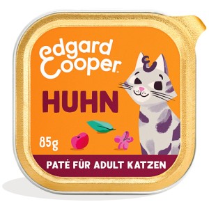 Edgard & Cooper Katzen-Nassfutter Huhn, Paté für adulte Katzen in 85g Schale.