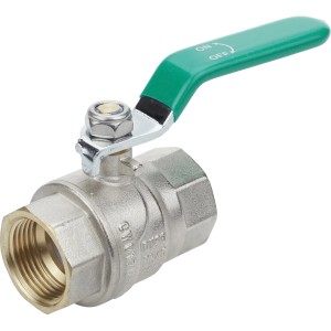 Robinet à boisseau sphérique en laiton 24,1 mm (Rp 3/4) PN25 2IG avec poignée verte pour plomberie et irrigation.