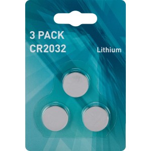 Confezione da 3 batterie a bottone al litio CR2032 per orologi, calcolatrici, ecc.