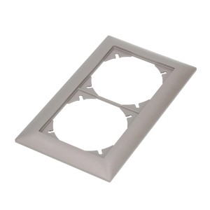 Cornice di copertura doppia antracite EdizioDue di Feller per interruttori e prese.