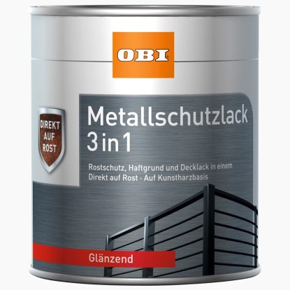 OBI Metallschutzlack 3in1 Weiss glänzend 750 ml