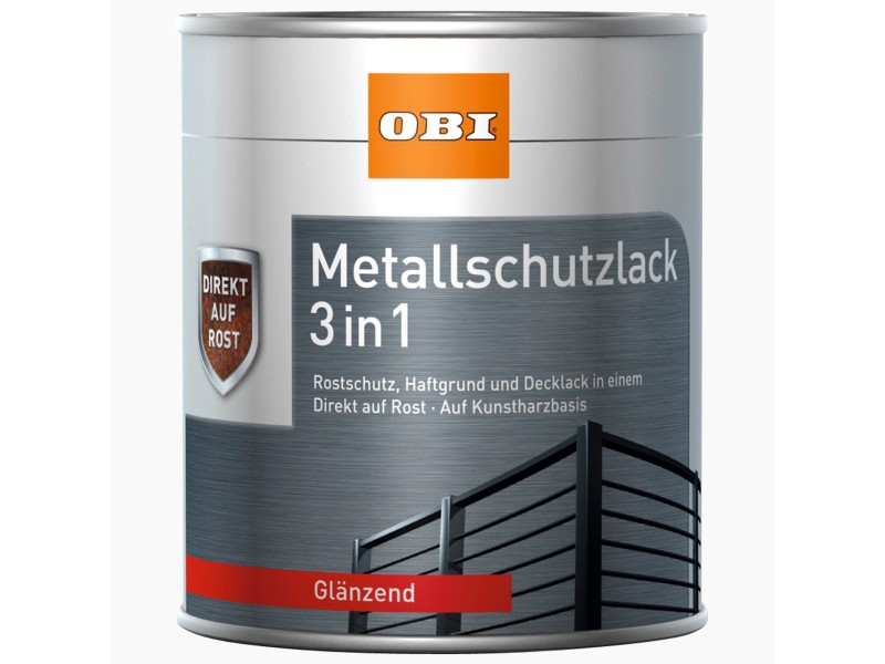OBI Metallschutzlack 3in1 Schwarz glänzend 375 ml kaufen bei OBI