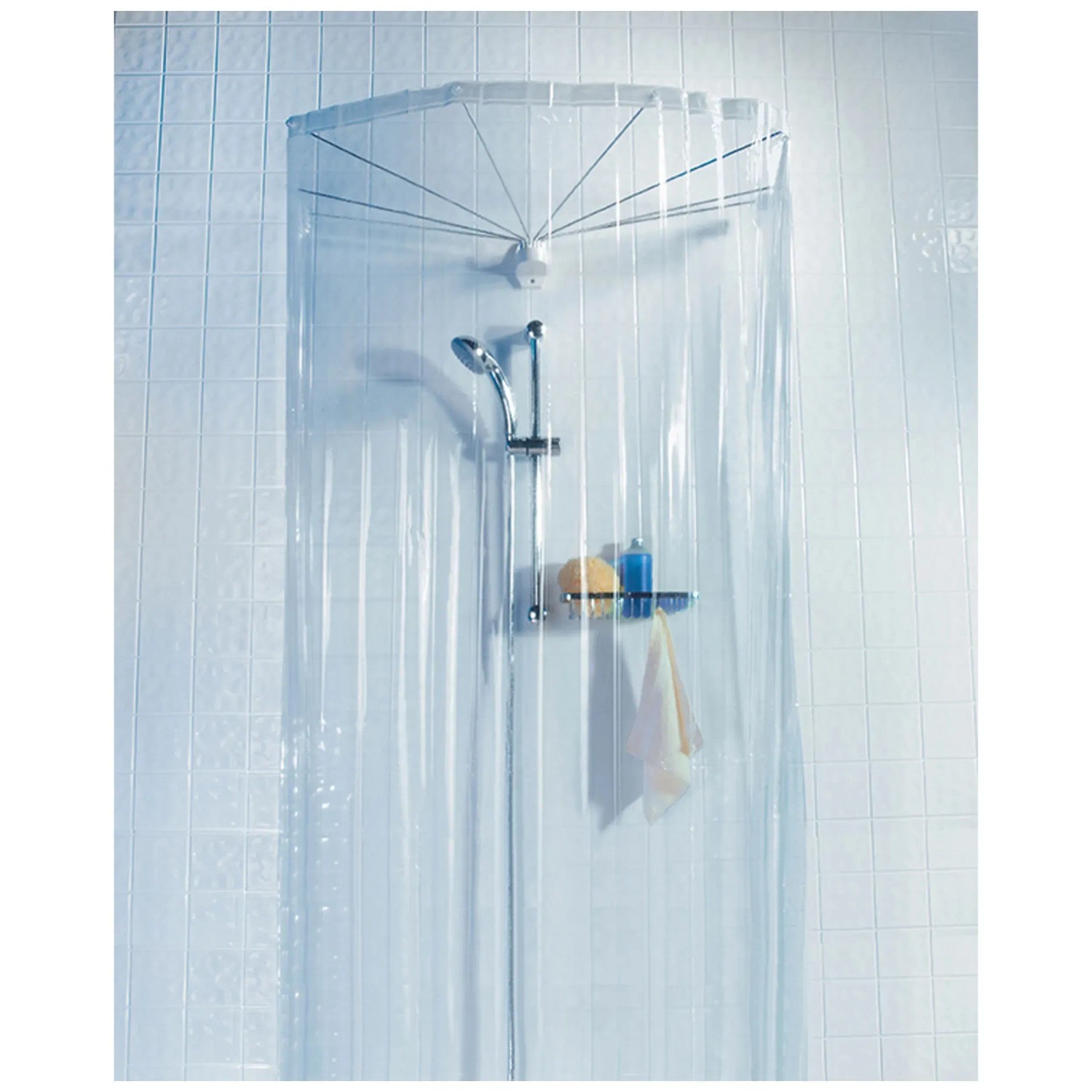 Tenda Da Doccia Zussun Con Foglie Di Eucalipto – Extra Lunga 170x200 Cm, Grigio E Bianco, Con Ganci
