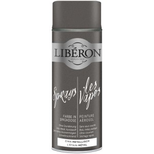 Libéron Sprühfarbe Zinn metallisch, geeignet für Holz, Metall, Kunststoff und mehr.