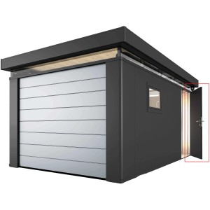 Porte supplémentaire Biohort, gris foncé métallisé, pour abri de jardin CasaNova, version droite.