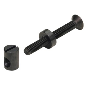 Raccordo di collegamento Hettich con cavallotto, M6 x 80 mm, acciaio brunito, 8 pezzi.