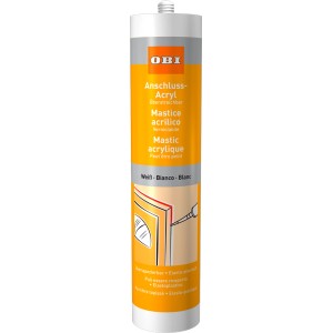 OBI Anschluss-Acryl, weiß, 310ml Kartusche für Fugen und Abdichtungen im Innenbereich.