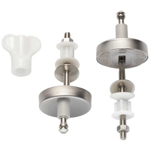 Diaqua Nice set di fissaggio per sedili WC, effetto inox, accessorio per montaggio facile.