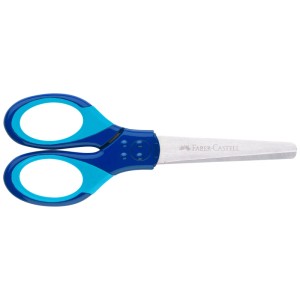 Forbici da scuola Faber-Castell Grip, blu, per destrorsi e mancini.