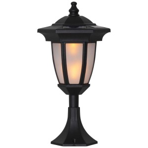 Schwarze LED Solar Fackelleuchte Flame, 63cm, mit Flammeneffekt für Garten und Terrasse.