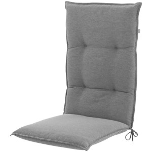 Cuscino per sedia a schienale alto grigio chiaro Green Edition D. 4052, 48x119 cm, per sedie da giardino.