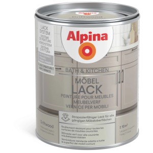 Alpina Möbellack Bath & Kitchen Driftwood, 750ml Dose. Wasserbasierter Lack für Möbel und Türen.