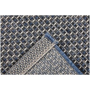 Dettaglio del tappeto Andiamo Clyde in grigio-beige, un tappeto per esterni con texture intrecciata.