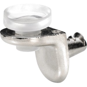 Support d'étagère en verre Hettich Sekura, nickelé, pour étagères en verre, vue détaillée.
