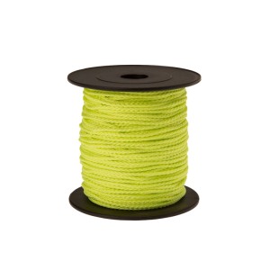 Corde Conacord jaune néon, 1,7 mm, 50 m sur bobine. Corde multifonction en polypropylène tressé.