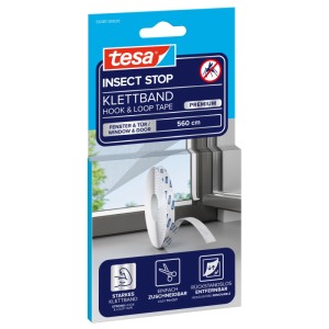 tesa Insect Stop nastro a strappo Premium, 560 cm, bianco, per zanzariere su finestre e porte.