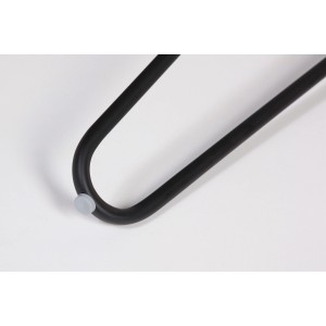Gamba per tavolo a forcina nera, 180x710 mm, con protezione per pavimenti.
