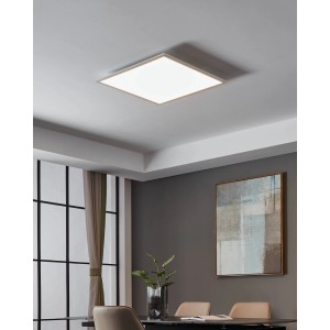 Plafoniera LED quadrata bianca Eglo Connect Salobrena-Z, 59,5x59,5 cm.