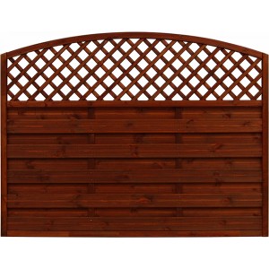 Sichtschutzzaun Element Bordeaux Braun mit Kreuzgitter, 120x180cm.
