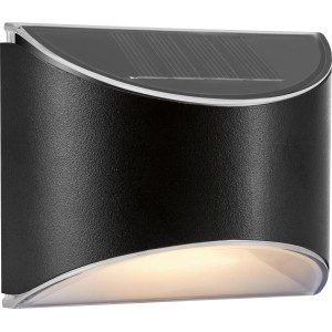 Applique murale solaire LED noire (lot de 2) pour l'extérieur.