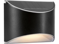 LED-Solar-Wandleuchte Schwarz 2 Stk.