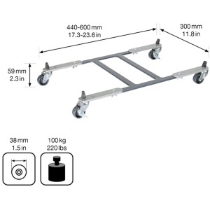 Wagner Plant Roller GH 0820, estensibile, argento, 30x60cm, con ruote fino a 100kg.