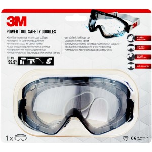 Lunettes de protection 3M 2890S pour machines-outils, transparentes, avec revêtement antibuée.