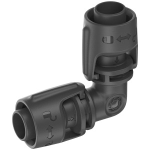 Gardena Raccordo a L 13 mm per Micro-Drip-System, angolo 90 gradi, set da 2 per cambio direzione.