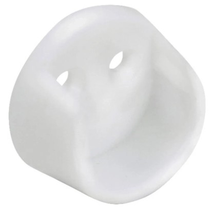 Support de tuyau d'armoire rond en plastique Blanc 2 pcs