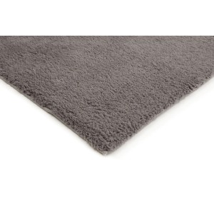 Tappeto a pelo lungo Elvas Luxor Living, poliestere grigio scuro, 80x150 cm. Morbida texture moderna per ambienti.