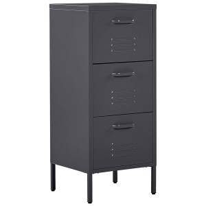 Classeur noir Wostok avec 3 tiroirs en acier pour bureau ou cabinet.