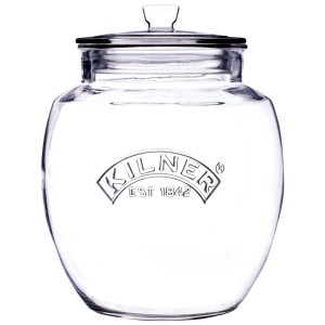 Vaso universale Kilner, trasparente, 4 l, con coperchio in vetro per la conservazione degli alimenti.