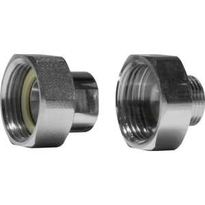 Raccordo per contatore acqua, set da 2 pezzi, 16,7 mm (G 3/8), cromato, per accessori contatore acqua.