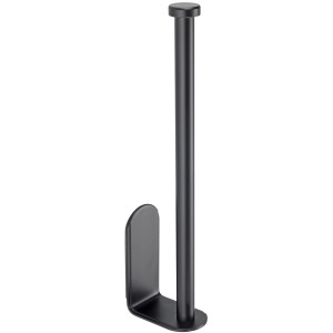 Porta rotolo da cucina Wenko Nio nero autoadesivo in alluminio.