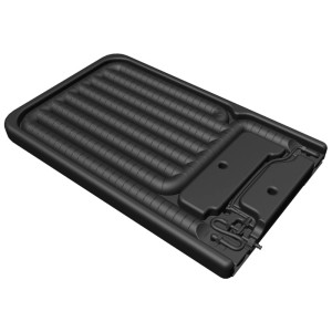 Pannello a pavimento antracite Steinbach per docce da esterno con serbatoio integrato da 20 litri per il riscaldamento dell'acqua.