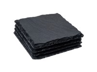 DecoFinder Untersetzer Schiefer quadratisch 10 x 10 cm / 4 Stk.