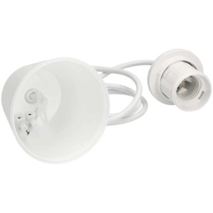 Suspension pour lampe E27 blanche avec câble de 0,7 m pour installation.