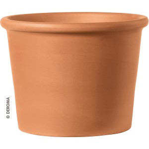 Vaso per piante cilindrico Deroma Bordato, 38 cm, rosso, in terracotta.