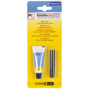 Wenko set adesivo Power Loc, 2 pezzi per serie da parete, composto da colla e attivatore.