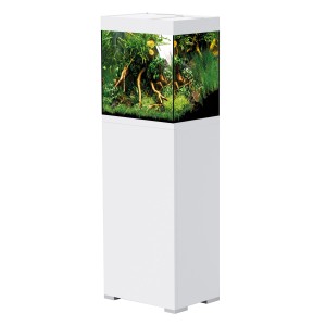 Oase StyleLine 85 set acquario bianco con mobile e piante.
