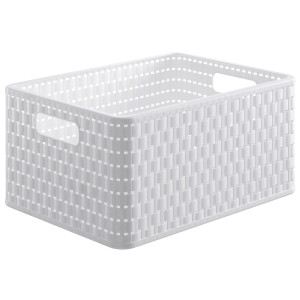 Cesto portaoggetti bianco Rotho Country A5 (6 l) in stile rustico.